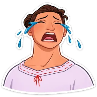 😭 a3726384 哭, 眼泪, 伤心, 情绪, 难过, 沮丧, 女性 telegram sticker