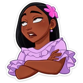 😒 bd305385 Julieta Madrigal Encanto 朱丽叶塔, 魔法满屋, 迪士尼, 卡通, 女人, 生气 telegram sticker