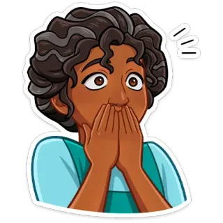 😳 c809fbc9 震惊, 惊讶, 女人, 卡通, 情绪, 捂嘴, 糟糕 telegram sticker