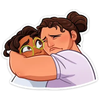 🤗 e9e7d46e 拥抱, 卡通, 友谊, 爱, 动画 telegram sticker