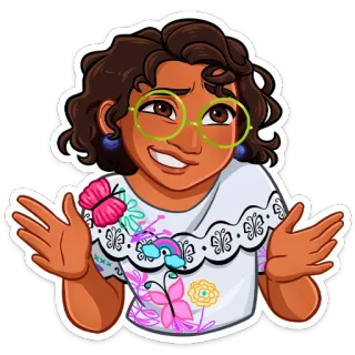 🤷‍♀️ 56c2c5e2 Mirabel Madrigal Encanto kartun, Disney, Mirabel Madrigal, Encanto, angkat bahu, tidak yakin whatsapp sticker