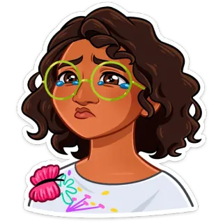 😭 9b3af67d Mirabel Madrigal Encanto menangis, sedih, Mirabel, Encanto, Disney, animasi, karakter, emosional whatsapp sticker