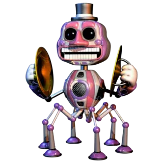 🌟 66626141 Music Man Five Nights at Freddy's аниматроник, робот, музыка, тарелки, ужасы, видеоигра whatsapp sticker