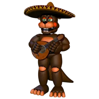 🌟 7ebad5ad бобр, мариачи, гитара, сомбреро, персонаж, животное whatsapp sticker