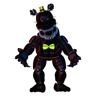 🌟 9e21d2e2 Nightmare Freddy Five Nights at Freddy's видеоигра, хоррор, аниматроник, Nightmare Freddy, монстр whatsapp sticker