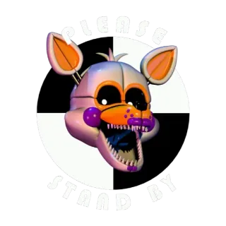 🌟 a4a92290 Lolbit Five Nights at Freddy's PLEASE STAND BY lolbit, fnaf, аниматроник, пожалуйста, подождите, видеоигра whatsapp sticker