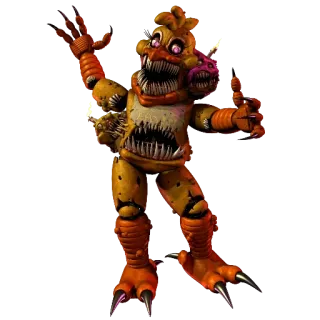 🌟 efdf1f27 Chica Five Nights at Freddy's Хоррор, Аниматроник, Монстр, Видеоигра, Страшный whatsapp sticker