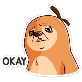 😫 24bdda70 Okay perezoso, ok, lindo, dibujos animados, animal, triste telegram sticker