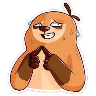 😅 9815bd67 animal, dibujos animados, lindo, divertido, perezoso, pegatina, sudor telegram sticker