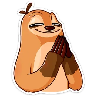 ☺️ 9d4b0e47 perezoso, animal, dibujos animados, lindo, lento telegram sticker