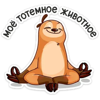 ☺️ a9420e3e Моё тотемное животное perezoso, meditación, animal, yoga, lindo, dibujos animados telegram sticker