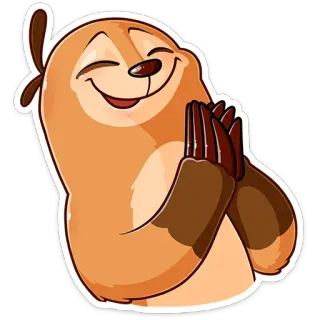 ☺️ f748fb12 perezoso, animal, lindo, emoji, dibujos animados, personaje telegram sticker
