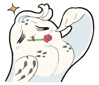 🥀 48427d0c coruja, flor, fofo, animal, pássaro, amor, romance whatsapp sticker