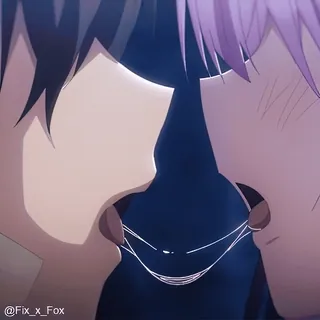 😘 a85e7381 @Fix_x_Fox Аниме, Пара, Поцелуй, Романтика, Интим whatsapp sticker