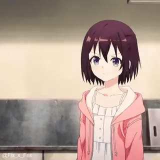 😏 f6b19d07 @Fix_x_Fox аниме девушка, милый, розовый, аниме, мультфильм whatsapp sticker