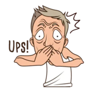 🤐 711a0301 Ups! 哎呀, 错误, 惊喜, 卡通, 情感, 震惊, 表情, 角色 telegram sticker