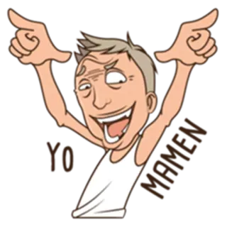 🖐 72af5465 YO 卡通, 激动, 哟, 庆祝, 男人, 问候 telegram sticker