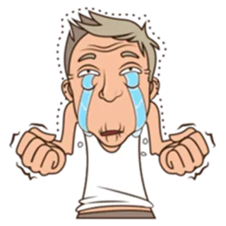 😭 abf40903 哭泣, 悲伤, 卡通, 情绪, 角色, 难过 telegram sticker