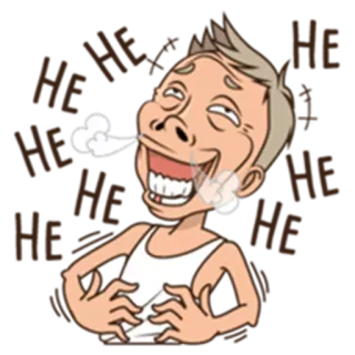 😁 b5b2a68d HE 笑, 梗, 搞笑, 喜剧, 表情, 卡通 telegram sticker