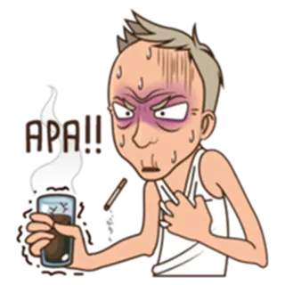 😱 bf603651 AAAH 卡通, 疲惫, 流汗, 压力, 吸烟, 沮丧 telegram sticker