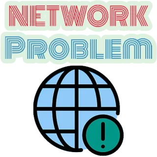 🌐 f4a87fcd NETWORK PROBLEM jaringan, masalah, internet, koneksi, kesalahan, bola dunia, komunikasi telegram sticker