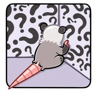 ❓ 9707e04a Opossum, Dier, Sticker, Onbeschoft, Middelvinger, Cartoon telegram sticker