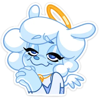 ☺️ 2c5c73fc anioł, słodki, kreskówka, halo, skrzydła telegram sticker