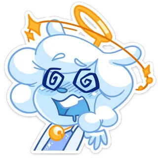 😵‍💫 61d07099 Kreskówka, Postać, Oszalały, Zabawny, Wyraz, Anioł telegram sticker