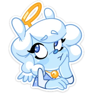 🧊 82c16684 anioł, kreskówka, słodki, postać, halo, sztuka cyfrowa telegram sticker