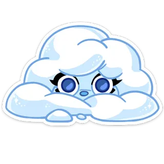 🧊 852de81a chmura, pogoda, uroczy, kawaii, kreskówka, niebo, ilustracja telegram sticker