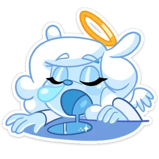 🧊 fb0fa3e9 Kreskówka, Anioł, Słodkie, Kawaii, Postać, Śmieszne, Śpiący telegram sticker