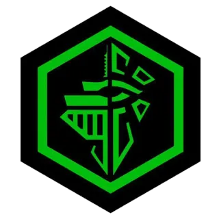 😆 62d727e2 simbol, heksagon, hijau, hitam, abstrak, logo telegram sticker