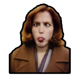 😜 0809c1d8 Dana Scully The X-Files Dana Scully, Gillian Anderson, Arquivo X, agente, série de TV, personagem telegram sticker