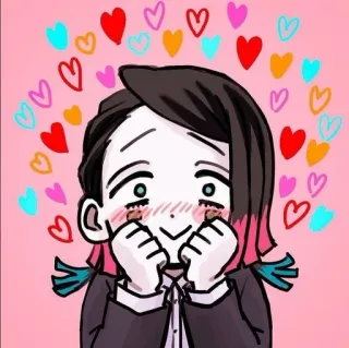 💤 b990112e Amane Ubuyashiki Demon Slayer 动漫, 鬼灭之刃, 爱心, 可爱, 产屋敷天音 whatsapp sticker