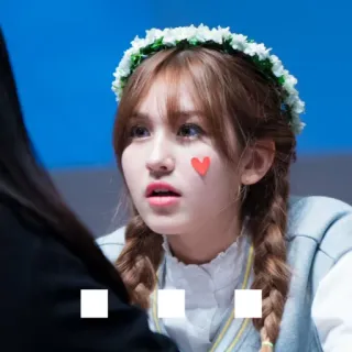 😐 9a5ef24a женщина, портрет, человек, косы, венок из цветов telegram sticker