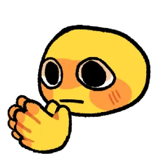 🙏 38466a59 emoji, reaction, awkward, nervous, hands telegram sticker