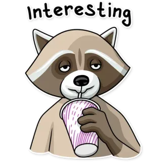 😏 110575c1 Interesting guaxinim, animal, interessante, bebida, engraçado, fofo, adesivo whatsapp sticker