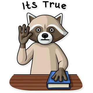 👆 9672e5da It's True guaxinim, verdade, honestidade, animal, desenho animado, xingar, juramento whatsapp sticker