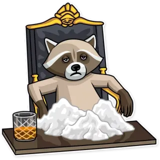 🤴 bd0fbc70 guaxinim, drogas, álcool, desenho animado, festa whatsapp sticker