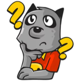 ❓ 902e3741 漫画, 考える, 質問, 混乱, 不確か, 疑問, グレー, 考えている telegram sticker