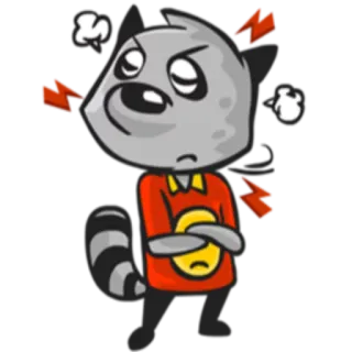 😡 e9199205 漫画, 動物, 怒り, 表情, アライグマ, キャラクター, 感情 telegram sticker