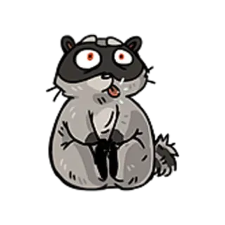 😳 226ceaa3 procione, animale, cartone animato, adesivo, divertente telegram sticker
