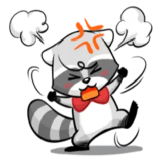 😡 b82aa045 너구리, 화난, 좌절한, 만화, 동물, 화가 난 telegram sticker