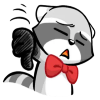 👎 eab901e3 너구리, 싫어요, 싫음, 만화, 귀여운, 부정적인 telegram sticker