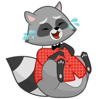 😂 47ef7ee2 너구리, 만화, 동물, 귀여운, 웃음, 눈물, 기쁨 telegram sticker