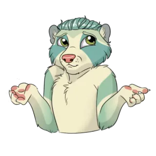 🤷 04c4913b เฟอร์เรท, สัตว์, ยักไหล่, คำถาม, ไม่แน่ใจ, การ์ตูน, น่ารัก telegram sticker