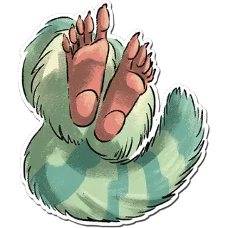 👋 ba7aad39 สัตว์, เท้า, มีขน, น่ารัก, สัตว์ประหลาด telegram sticker