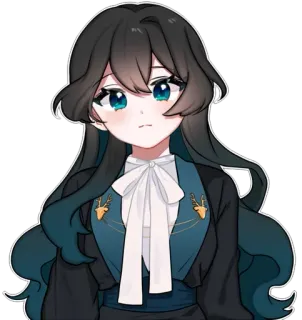 🍟 196917b4 アニメの女の子, キャラクター, イラスト, ポートレート, マンガ, 女性 telegram sticker