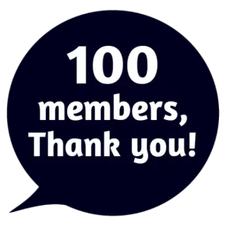 😵 0b2a0aa1 100 members, Thank you! bedankt, leden, viering, mijlpaal, waardering telegram sticker