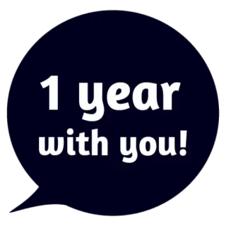 😵 0e8930aa 1 year with you! jubileum, liefde, relatie, feest, samen telegram sticker